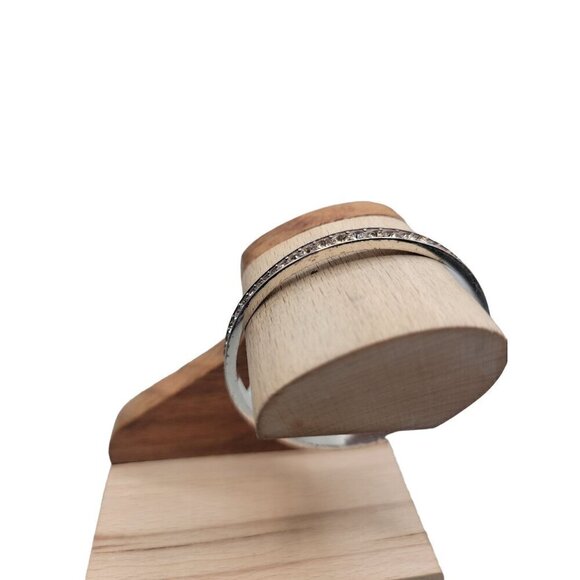 Brighton Orange Crystal Wave Bangle Bracelet Silver Tone 7.5" Vintage - Picture 9 of 13